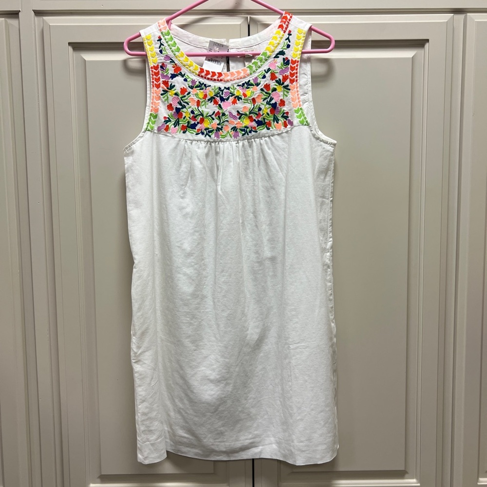 JCrew linen blend white dress Size 6 NWT